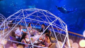 Underwater dining at Resorts World Sentosa.